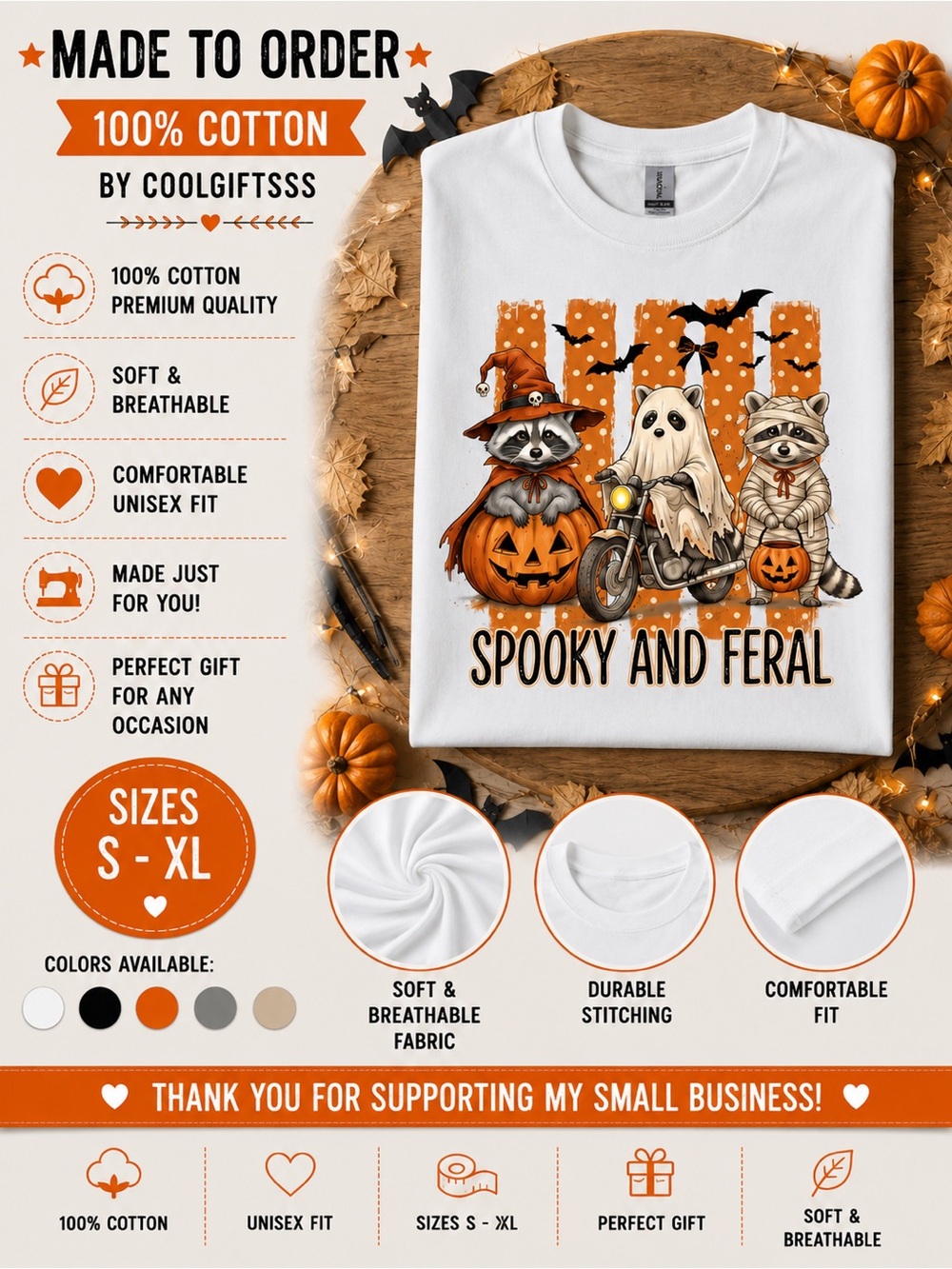 Halloween graphic t-shirts pick one S M L XL NEW made cute ghosts, kitties